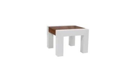 Nora Side Table - Antique Oak / High Gloss White