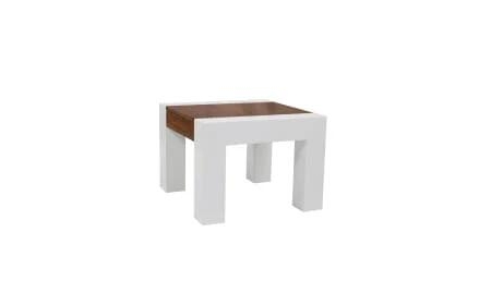 Nora Side Table - Antique Oak / High Gloss White