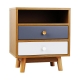 Modern Scandinavian Wooden NightStand Bedside Side Table With 2-Drawers