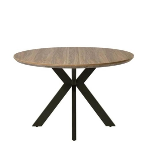 Raimon Furniture Oriel Round Dining Table 120cm - Black Metal Frame - Oak Sonoma