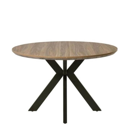 Raimon Furniture Oriel Round Dining Table 120cm - Black Metal Frame - Oak Sonoma