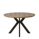 Raimon Furniture Oriel Round Dining Table 120cm - Black Metal Frame - Oak Sonoma