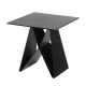 Raimon Furniture Odette Rectangular Side Table - Black Metal Frame - Shadow Grey Ceramic