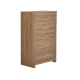 Design Square Modern Chest of 5-Drawers Tallboy Wooden Storage Cabinet - Dark Oak