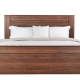 Design Square Modern Wooden Bed Frame Queen Size W/ Headboard - Walnut