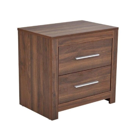 Design Square Modern Wooden BedSide Side Table Nightstand - Walnut