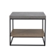 Design Square Modern Open Shelf Nightstand End Side Lamp Table - Black Metal Legs - Cement Grey