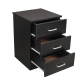 Design Square Modern 3-Drawer Chest Nightstand BedSide Table - Black