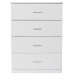 Design Square Modern 4-Drawer Chest Tallboy Storage Cabinet - White
