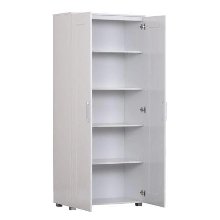 Nova 2-Door Tall Cupboard Storage Cabinet - White