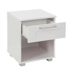 Nova 1-Drawer Bedside NightStand End Lamp Side Table - White