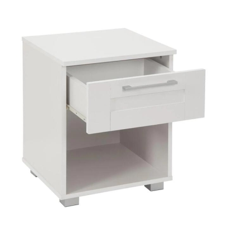 Nova 1-Drawer Bedside NightStand End Lamp Side Table - White