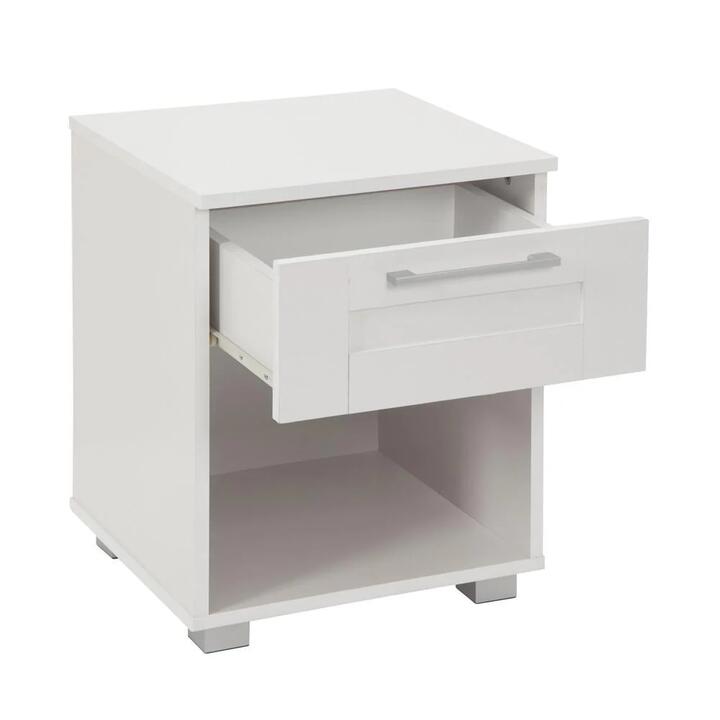Nova 1-Drawer Bedside NightStand End Lamp Side Table - White