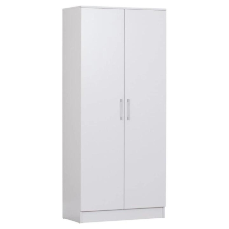 Nova 2-Door Multi-Purpose Broom Cleaning Cupboard Storage Cabinet - White
