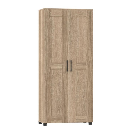 Nova 2-Door Tall Cupboard Tallboy Storage Cabinet - Light Sonoma Oak