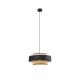 Olcay Modern Elegant Pendant Lamp Ceiling Light - Dark Grey & Natural