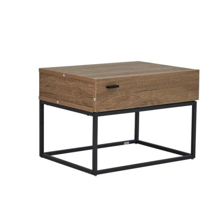 Design Square Morten Bedside NightStand Side Table With Drawer - Oak