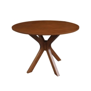 Design Square Modern Round Wooden Dining Table 105cm - Walnut