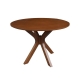 Design Square Modern Round Wooden Dining Table 105cm - Walnut