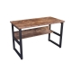 Design Square Office Study Computer Writing Desk W/ Shelf - Dark Brown
