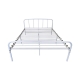 Design Square Metal Bedframe Double Size Country Style - White
