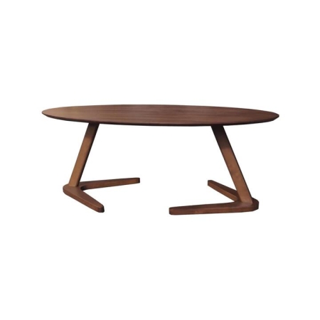 Design Square Modern Wooden Oval Wooden Coffee Table - Dark Walnut