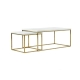 Design Square Nesting Coffee Table Set Metal Frame - White & Gold