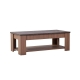Design Square Open Shelf Rectangular Wooden Coffee Table - Grey & Walnut