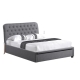 Our Home Norah Modern Fabric Gas Lift Tufted Bed Frame Queen Size - Dark Grey