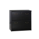 Maestro Furniture Norwich Modern Wooden 2-Drawer Lateral Filing Cabinet Storage - Black Oak