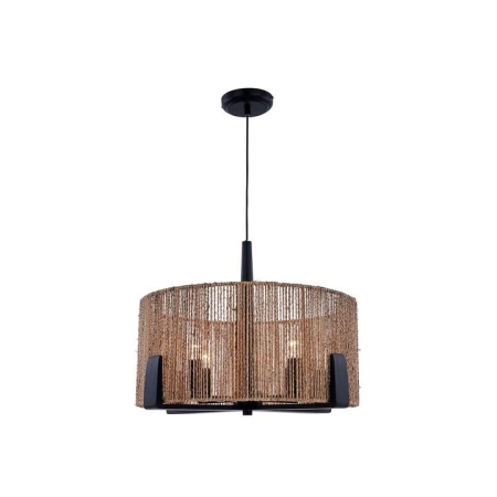 Oakley Modern Classic Rattan Shade Pendant Lamp Light Black