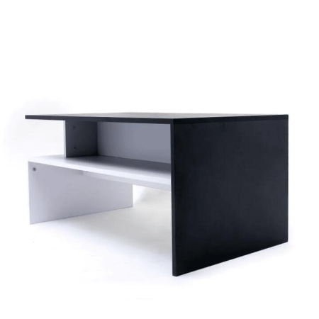 Design Square Modern Scandinavian Rectangular Wooden Coffee Table - Black & White