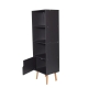 Design Square Modern Scandinavian 4-Tier Bookcase Display Storage Shelf - Black