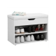 Design Square Modern 2-Tier Shoe Rack Storage Cabinet - White