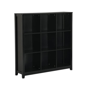 Design Square Oliver Modern 3-Tier 9-Cube Bookcase Display Cabinet - Black