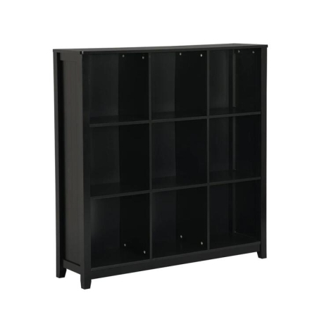 Design Square Oliver Modern 3-Tier 9-Cube Bookcase Display Cabinet - Black