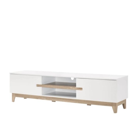 Design Square Moses TV Stand Entertainment Unit W/ 2-Doors 180cm - White/Oak