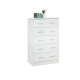 Design Square Marcus Modern Wooden Chest 5-Drawers Tallboy Storage Cabinet - White