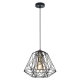 MARTE Pendant Lamp Light Interior ES 72W Black Iron Cage with Antique Brass OD395 x H350