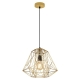 MARTE Pendant Lamp Light Interior ES 72W Antique Brass Iron Cage with Black OD395 X H350