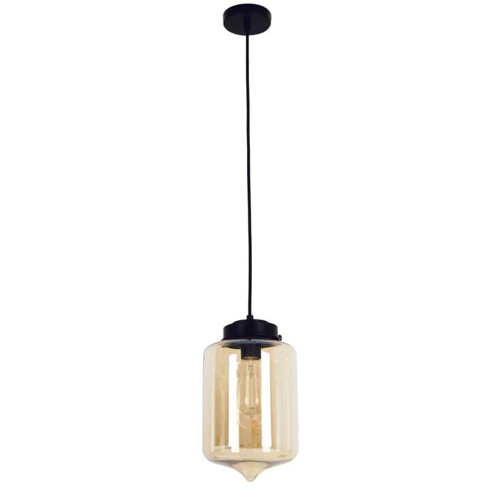 MASON Pendant Lamp Light Interior ES Amber Glass Tipped Oblong OD180mm