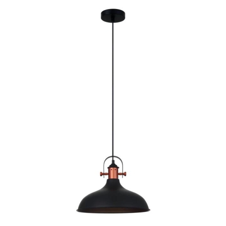 NARVIK Pendant Lamp Light Interior ES Matte Black Dome with Copper Highlight OD360mm