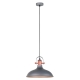 NARVIK Pendant Lamp Light Interior ES Matte Grey Dome with Copper Highlight OD360mm