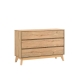Design Square Minere Modern Wooden Chest Of 3-Drawers Lowboy Storage Cabinet - Oak