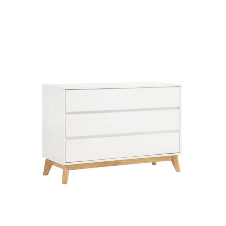 Design Square Minere Modern Wooden Chest Of 3-Drawers Lowboy Storage Cabinet - White/Oak