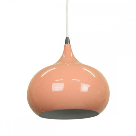 Mini Kirby Inverted Bowl Metal Pendant Light Lamp - Beige Red