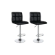 NEW Kitchen Counter Bar Stool 2 Pack L Shape Black 38.5cm Indoor Furniture - Black