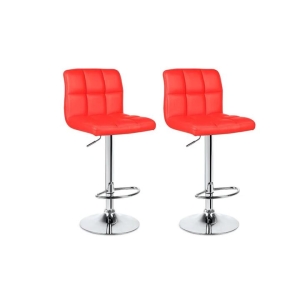 NEW Kitchen Counter Bar Stool 2 Pack L Shape Red 38.5cm Indoor Furniture - Red