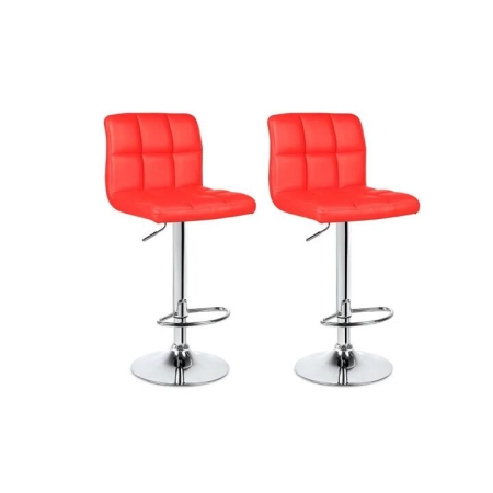 NEW Kitchen Counter Bar Stool 2 Pack L Shape Red 38.5cm Indoor Furniture - Red
