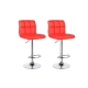 NEW Kitchen Counter Bar Stool 2 Pack L Shape Red 38.5cm Indoor Furniture - Red
